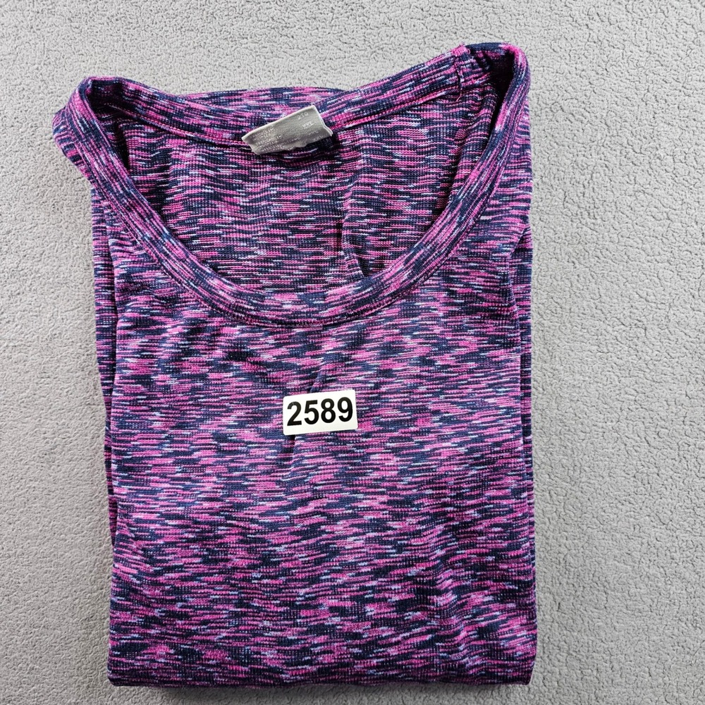 Columbia Tee Shirt Womens XXL Purple Space Dye Crew Neck Short Sleeve Pullover - Picture 8 of 9
